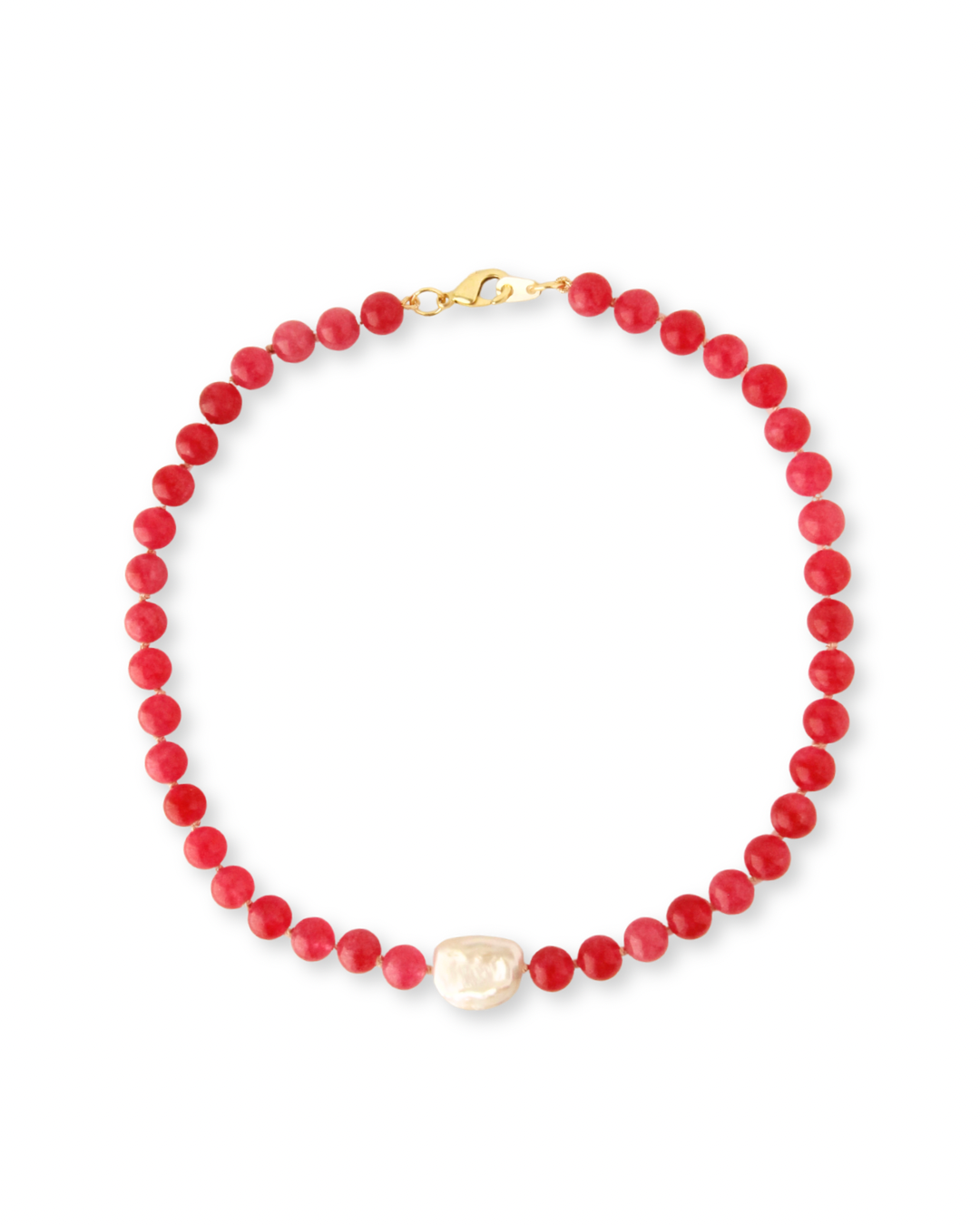 Bright Pink Luxe Bubblegum Gem Necklace - 16"