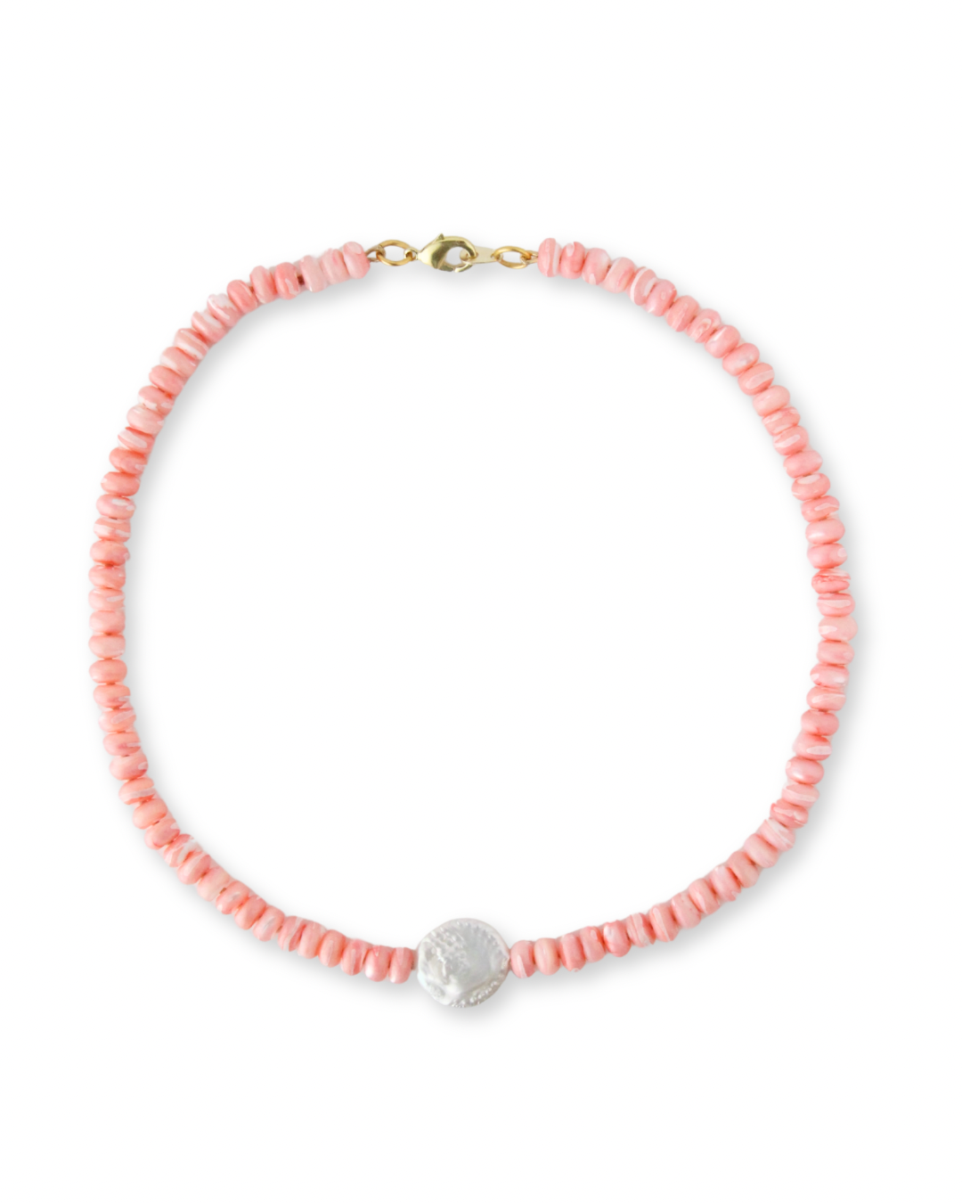 Pink Mother of Pearl Luxe Candy Gem Necklace