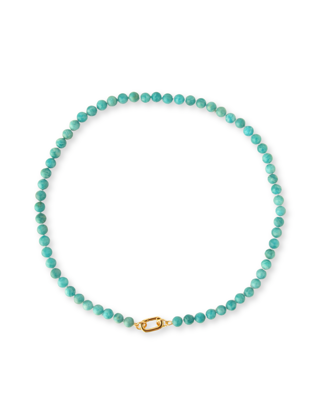 Teal Amazonite Fancy Bubblegum Gem Necklace - 18"