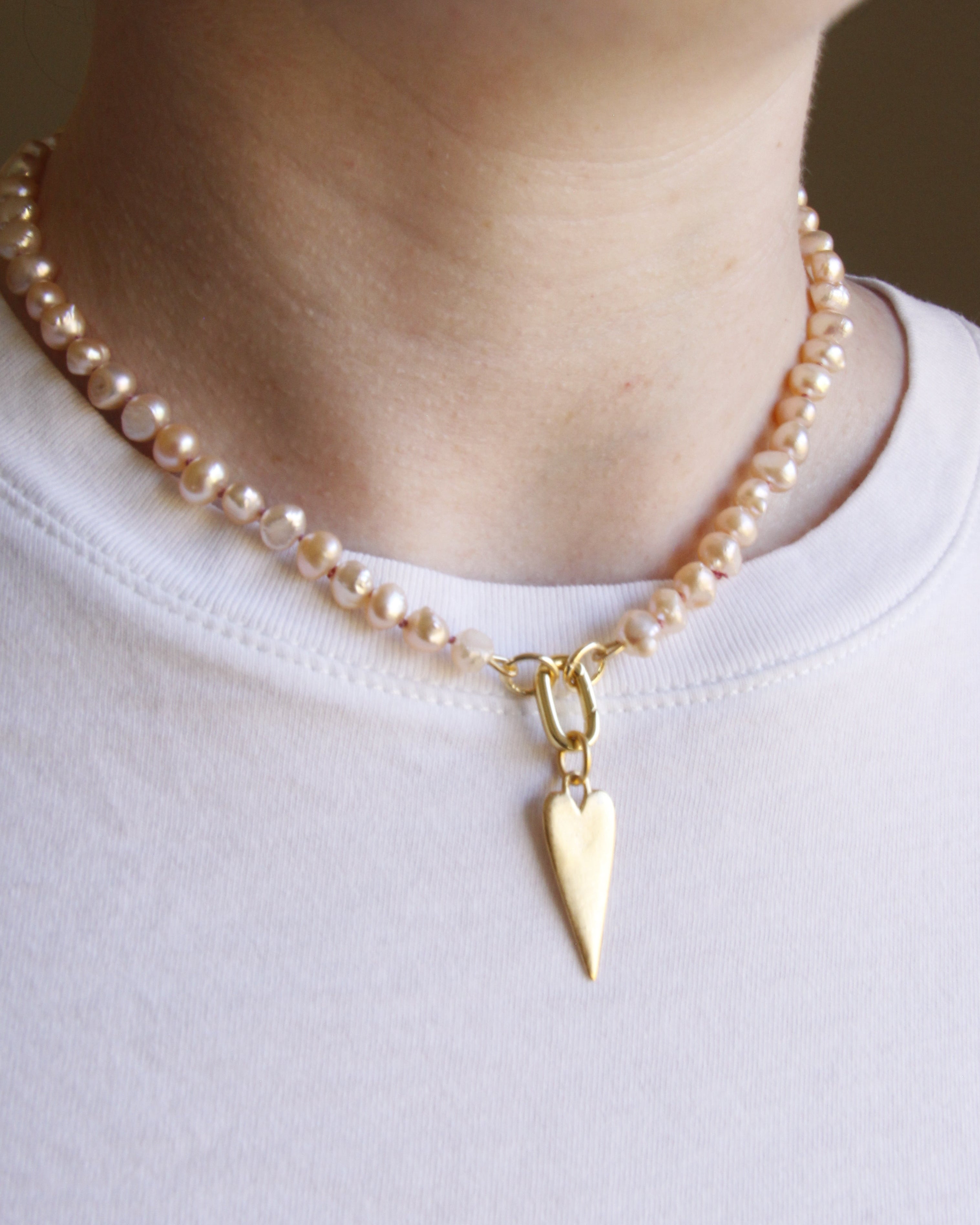 Thin Heart Charm - Satin Finish