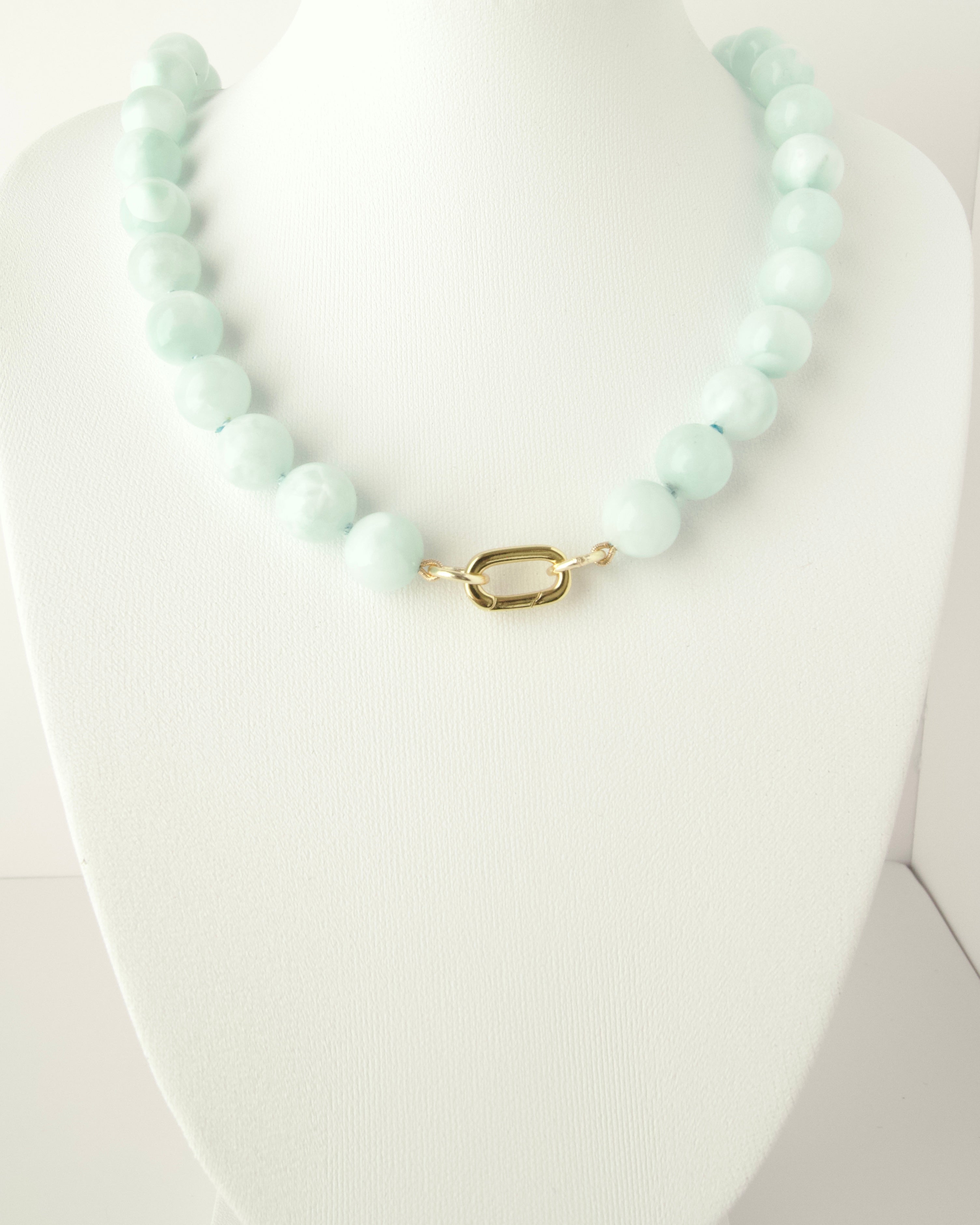 Blue Moonstone Bubblegum Gem Necklace
