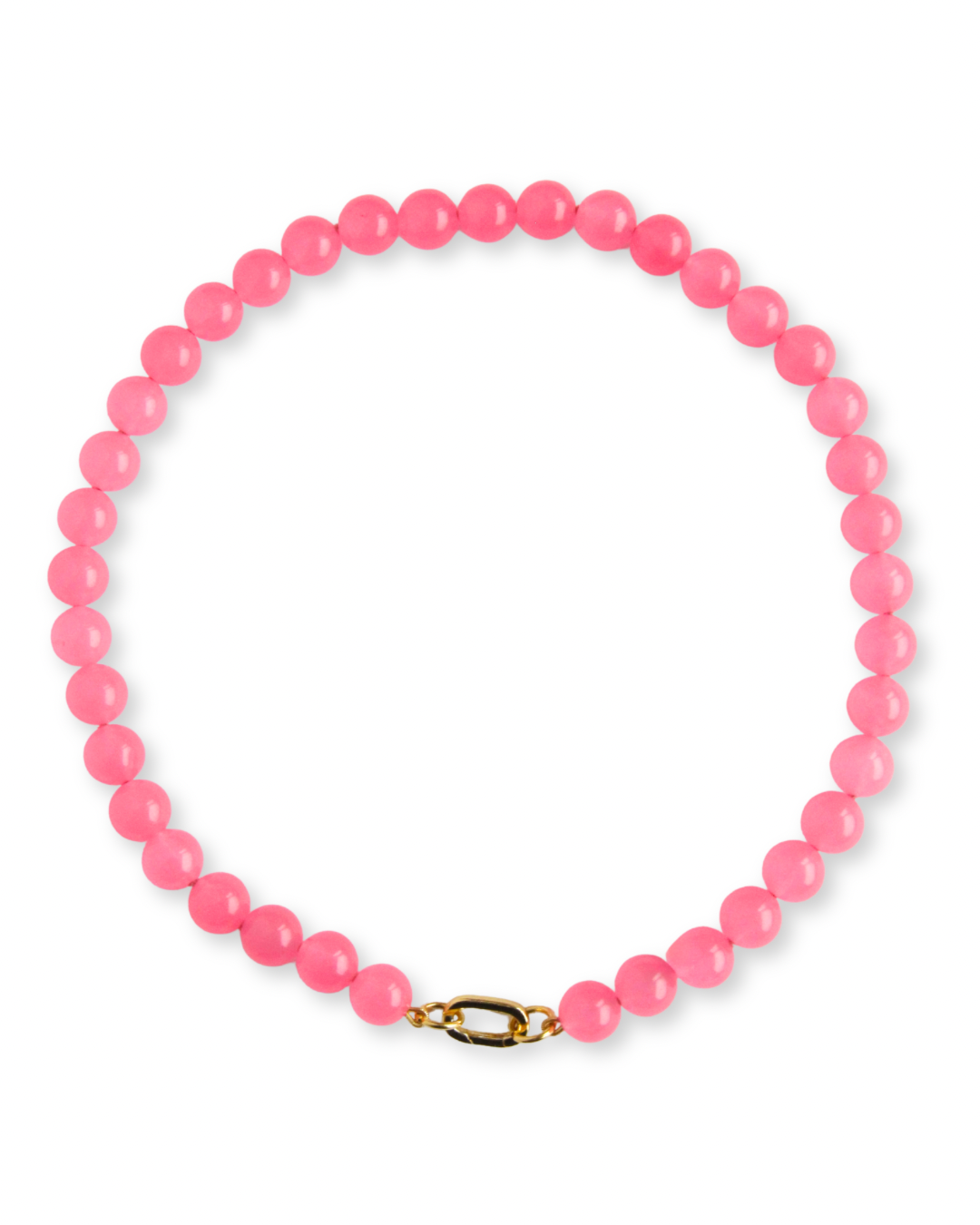 Bright Pink Bubblegum Gem Necklace
