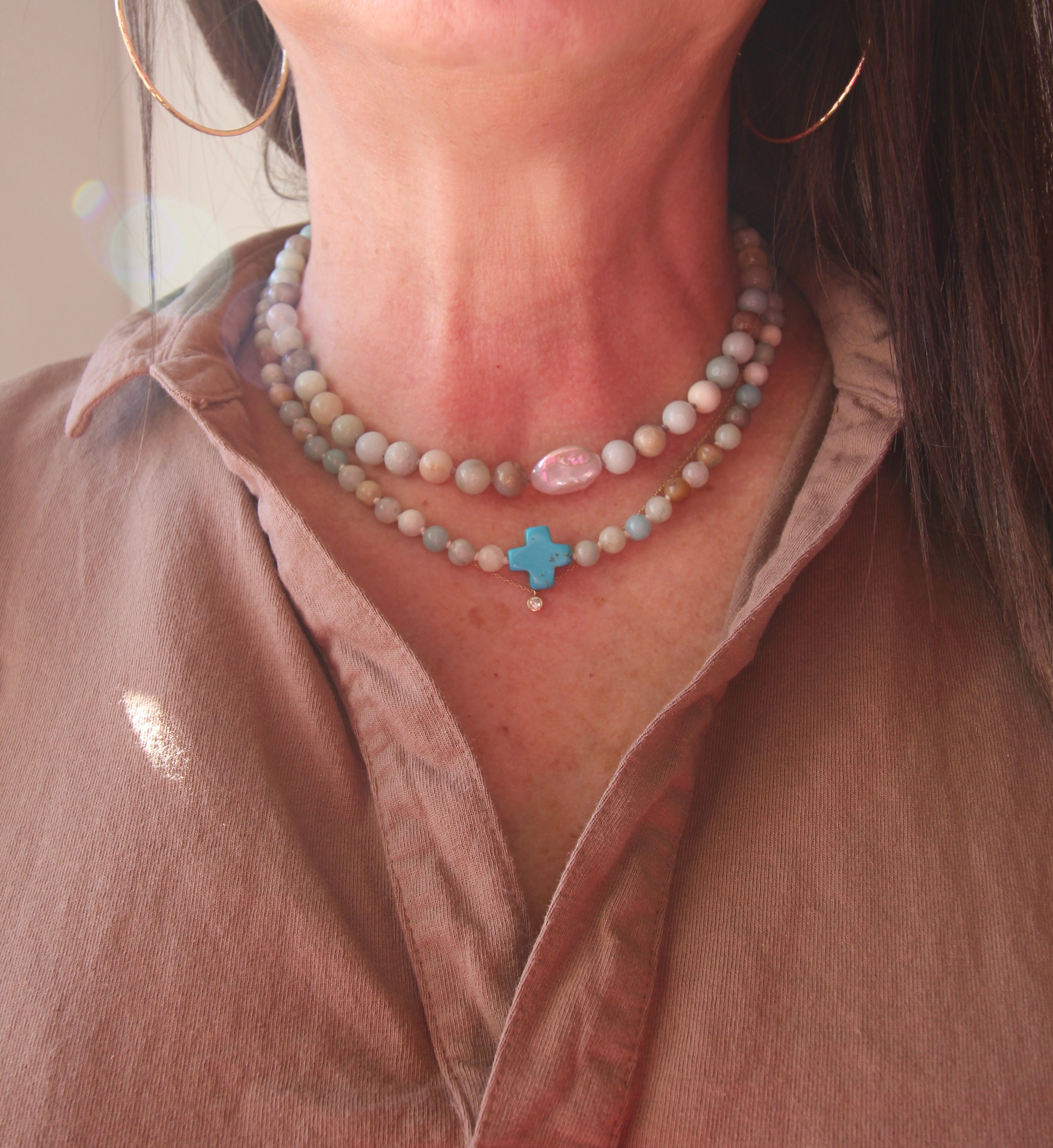 Amazonite Luxe Bubblegum Gem Necklace