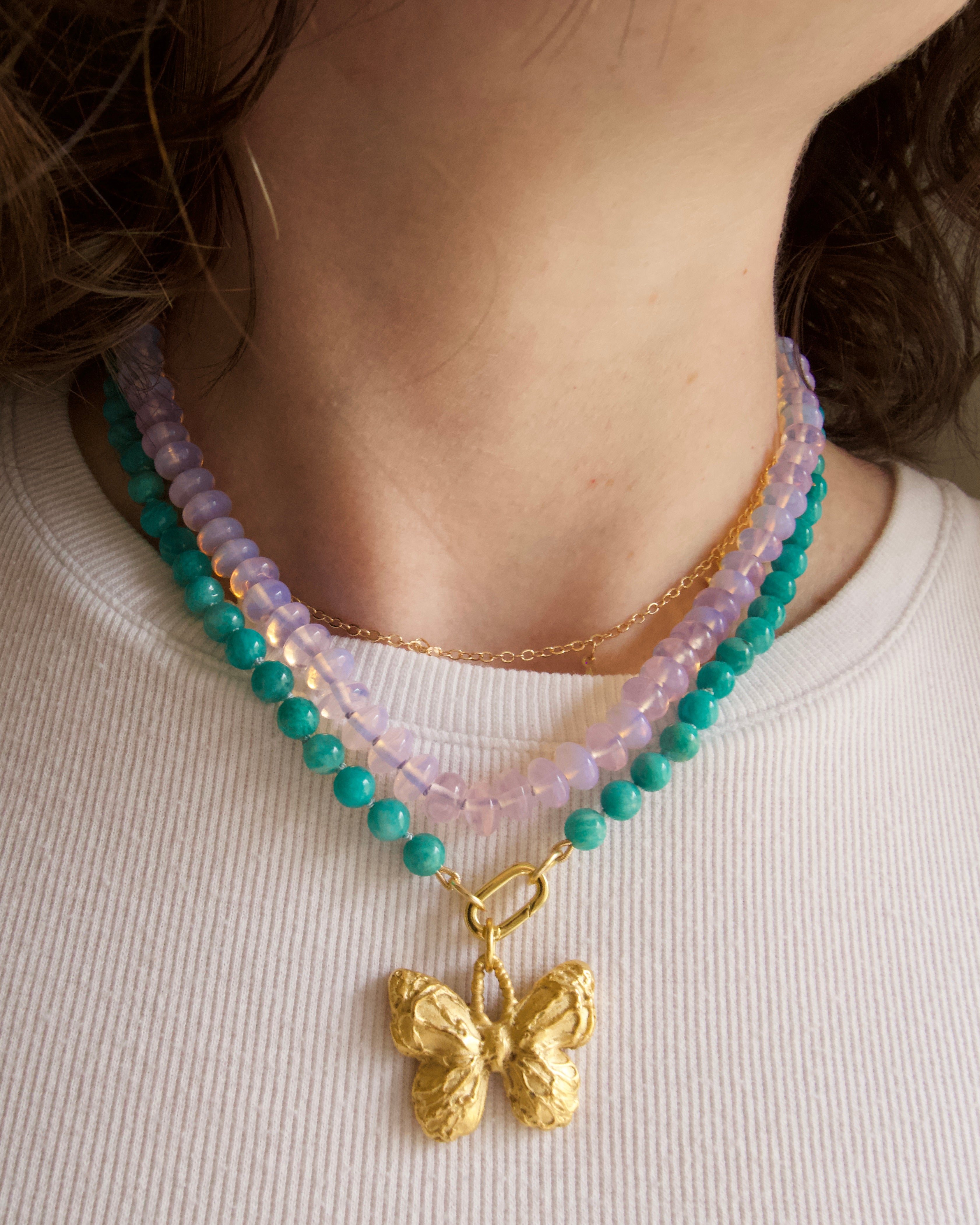 Opalite Classic Candy Gem Necklace - 16"