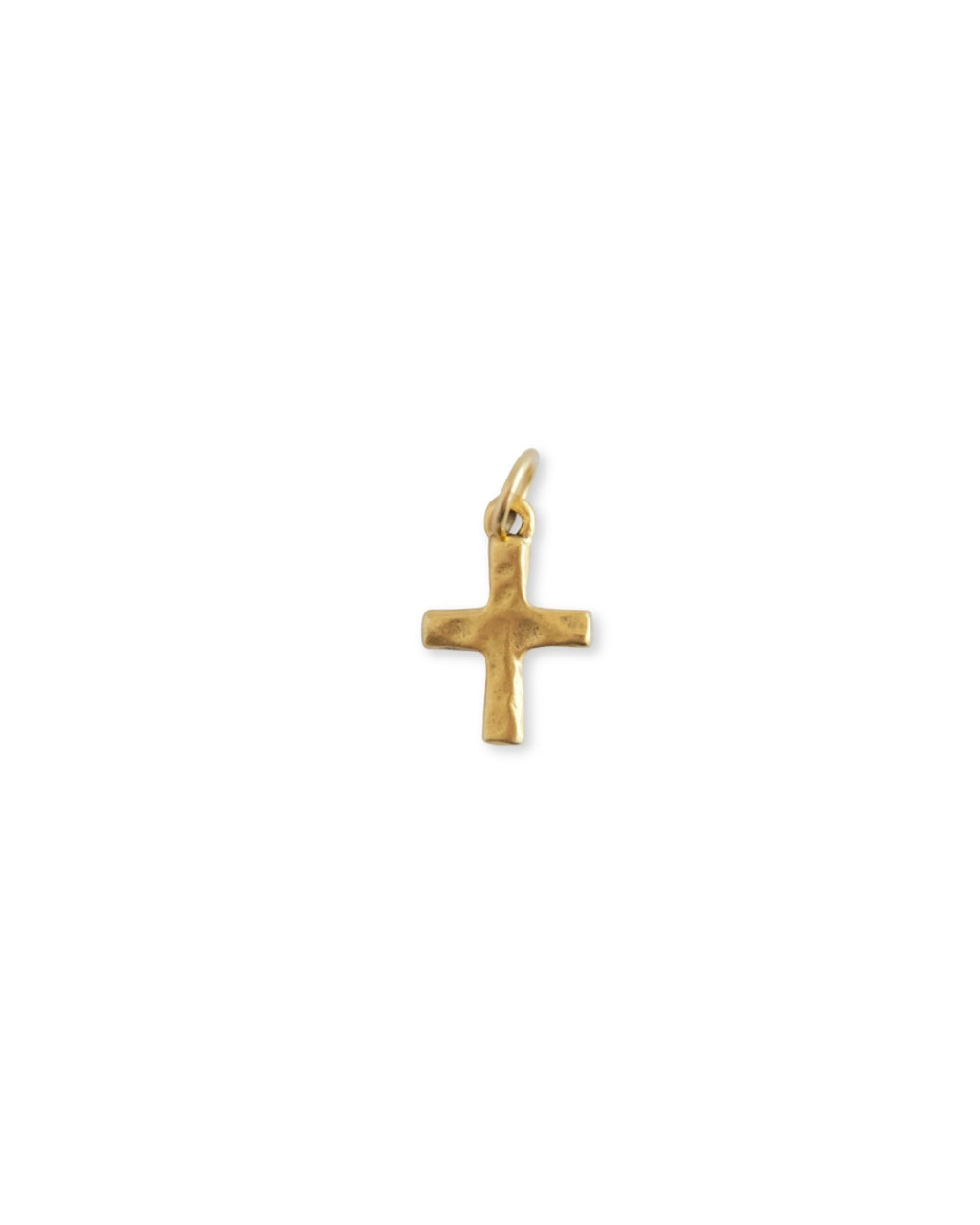 Petite Hammered Cross Charm