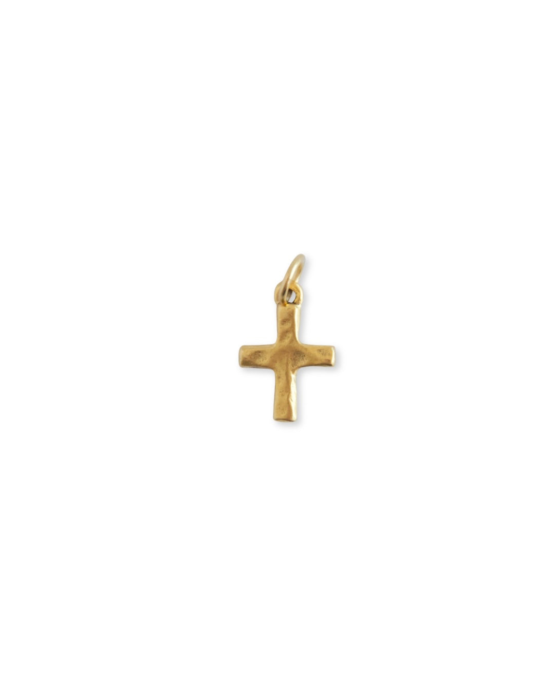 Petite Hammered Cross Charm