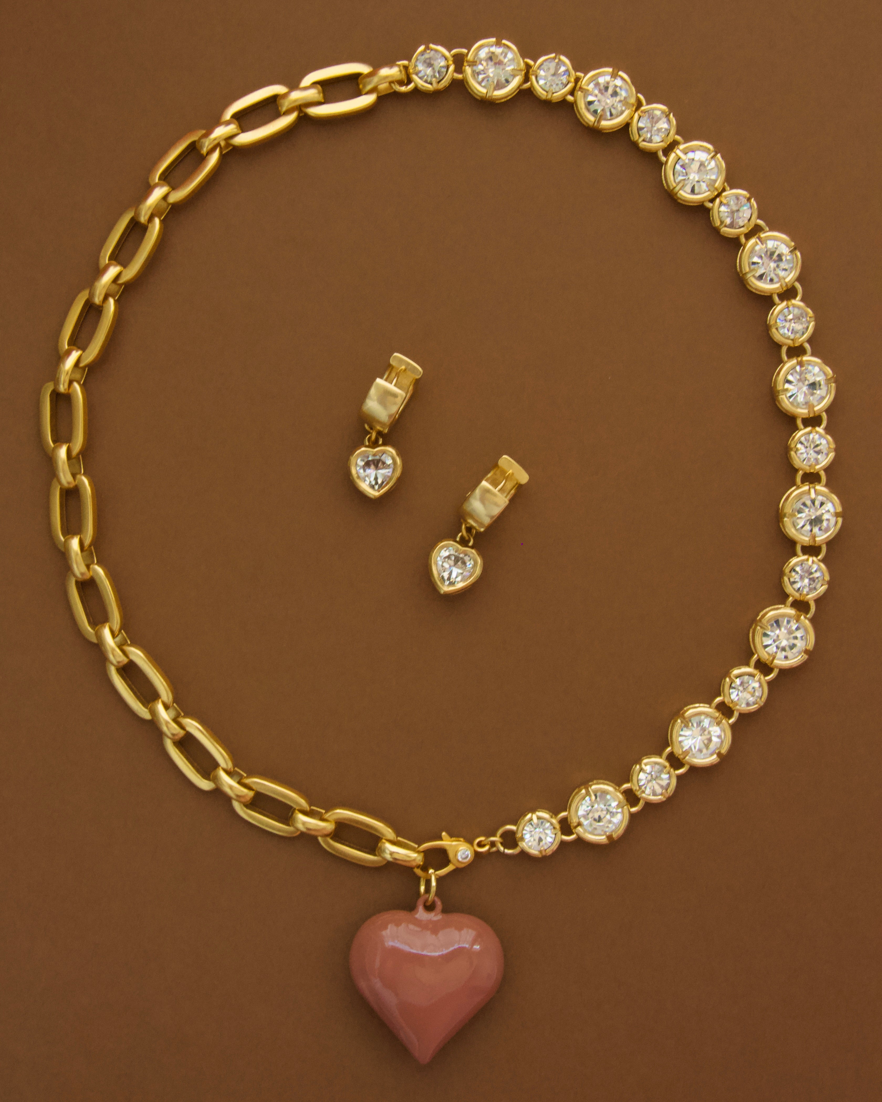 Bezel Heart Huggies