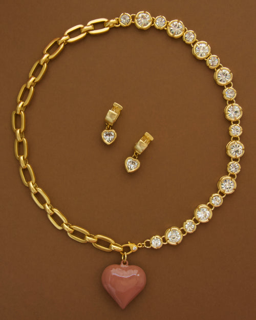 Bezel Heart Huggies