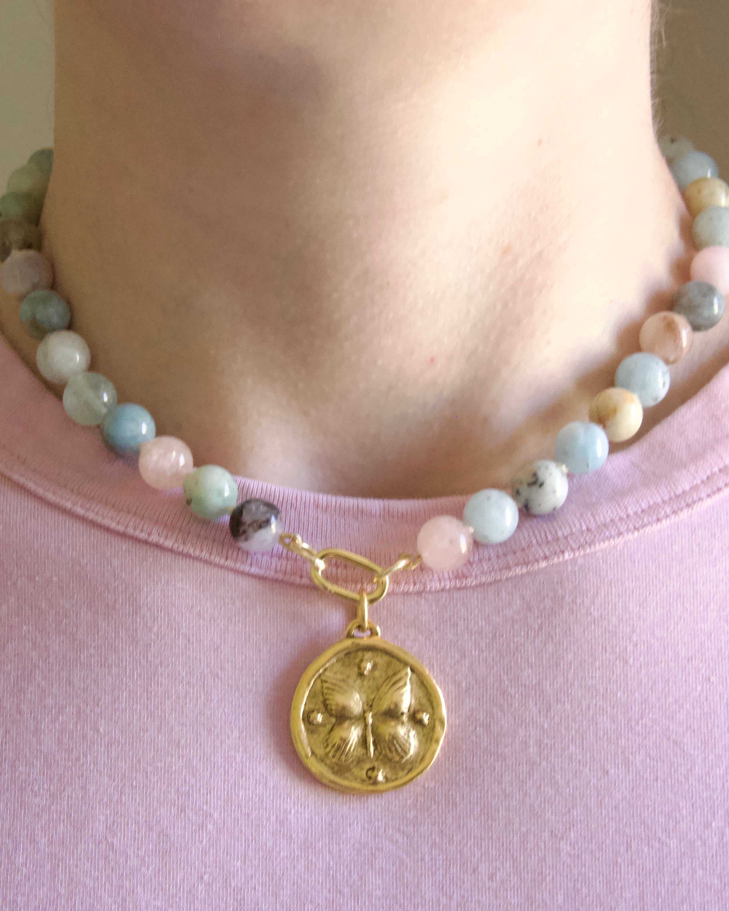 Morganite Bubblegum Gem Necklace
