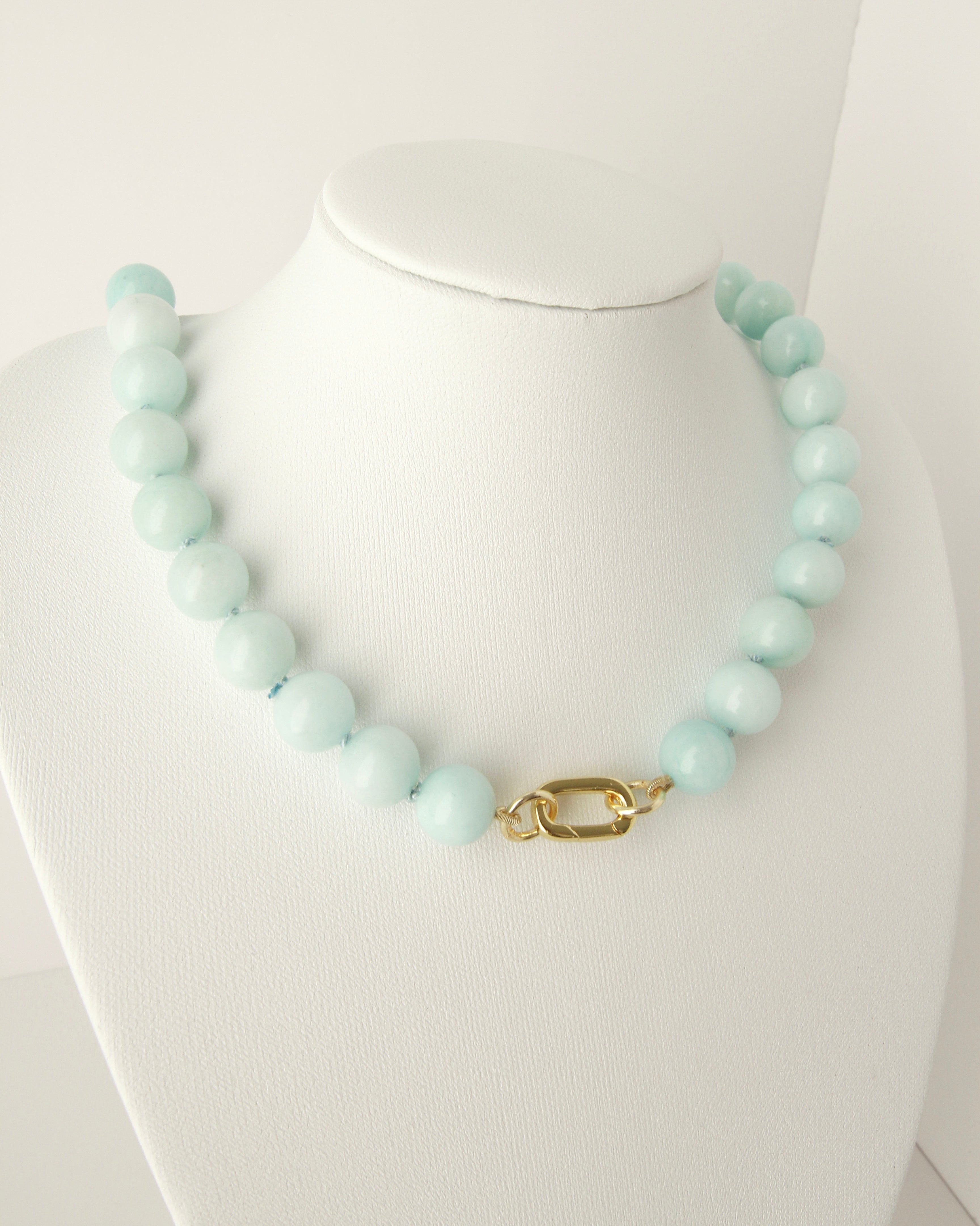 Aqua Bubblegum Gem Necklace