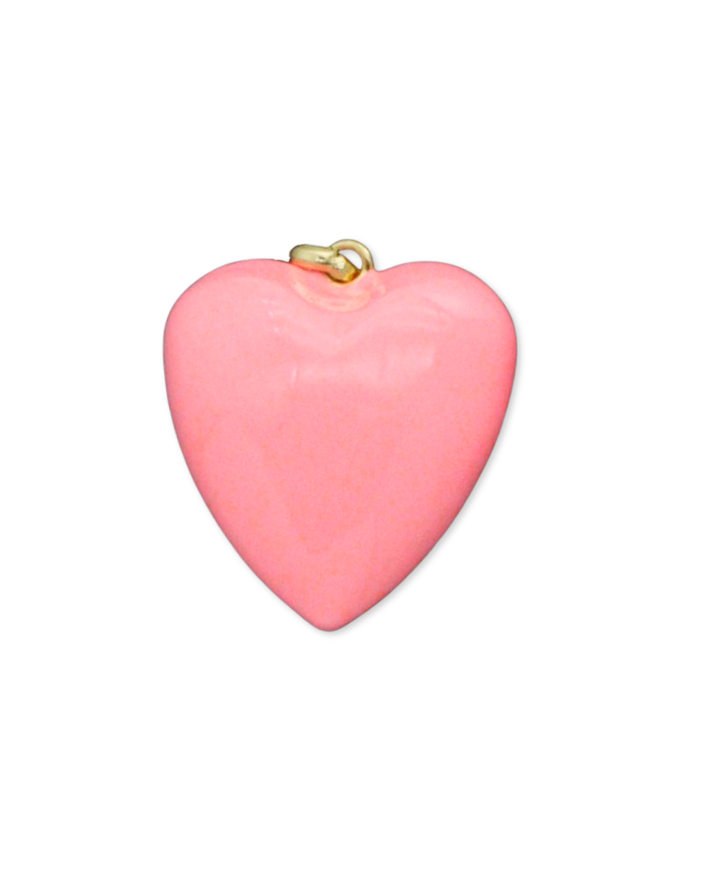 Medium Enamel Heart Charm - Peach