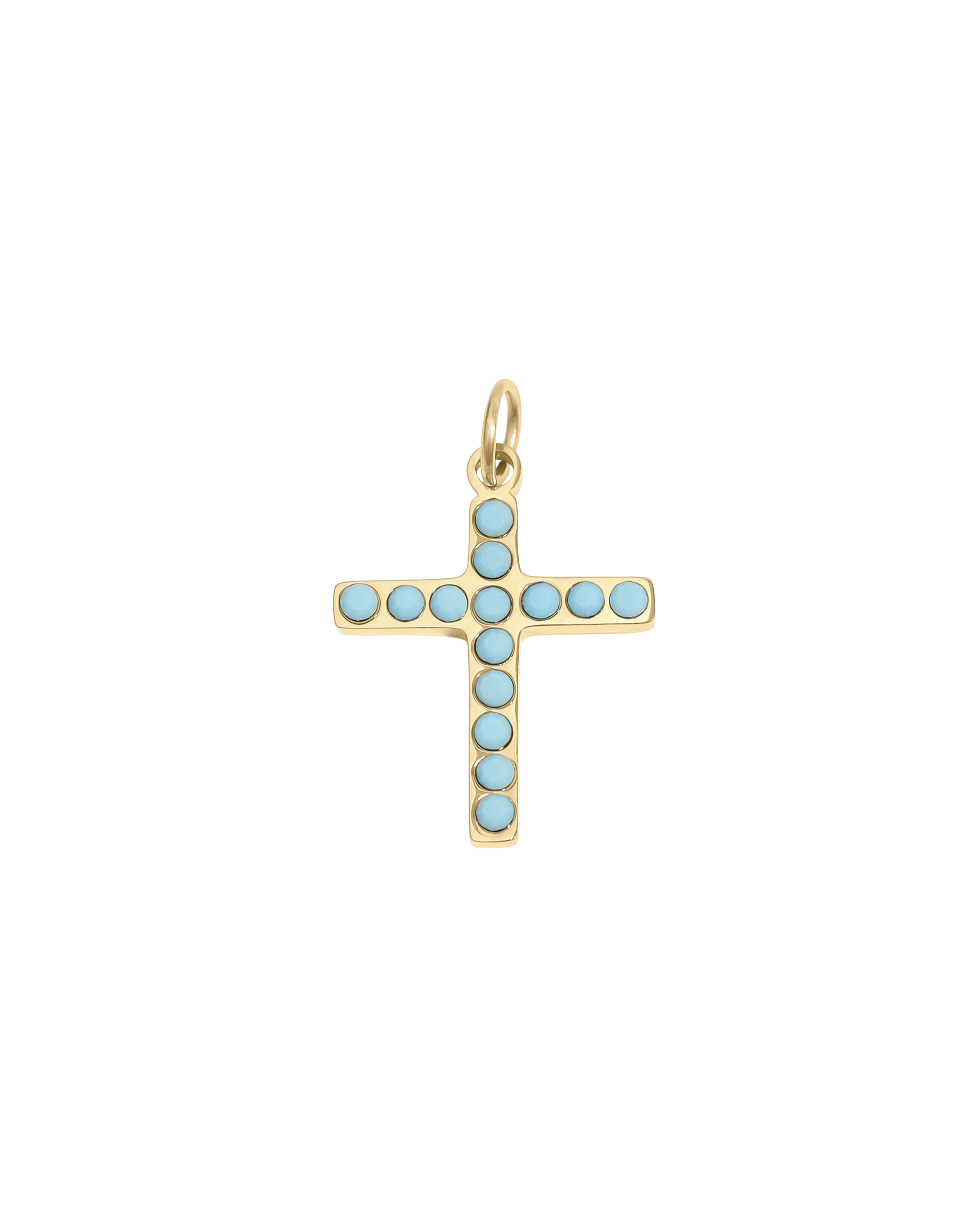 Petite Turquoise Cross Charm