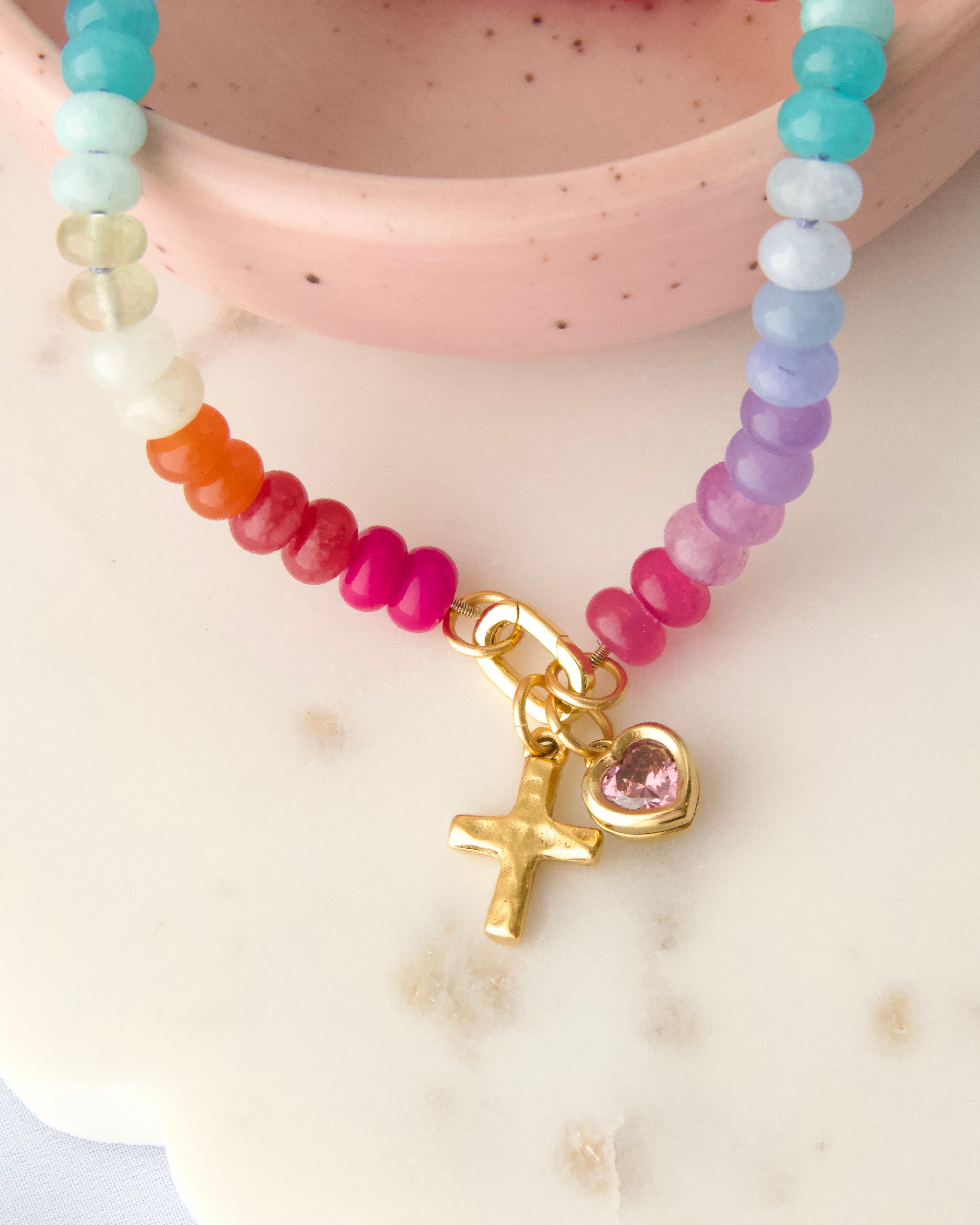 Petite Hammered Cross Charm