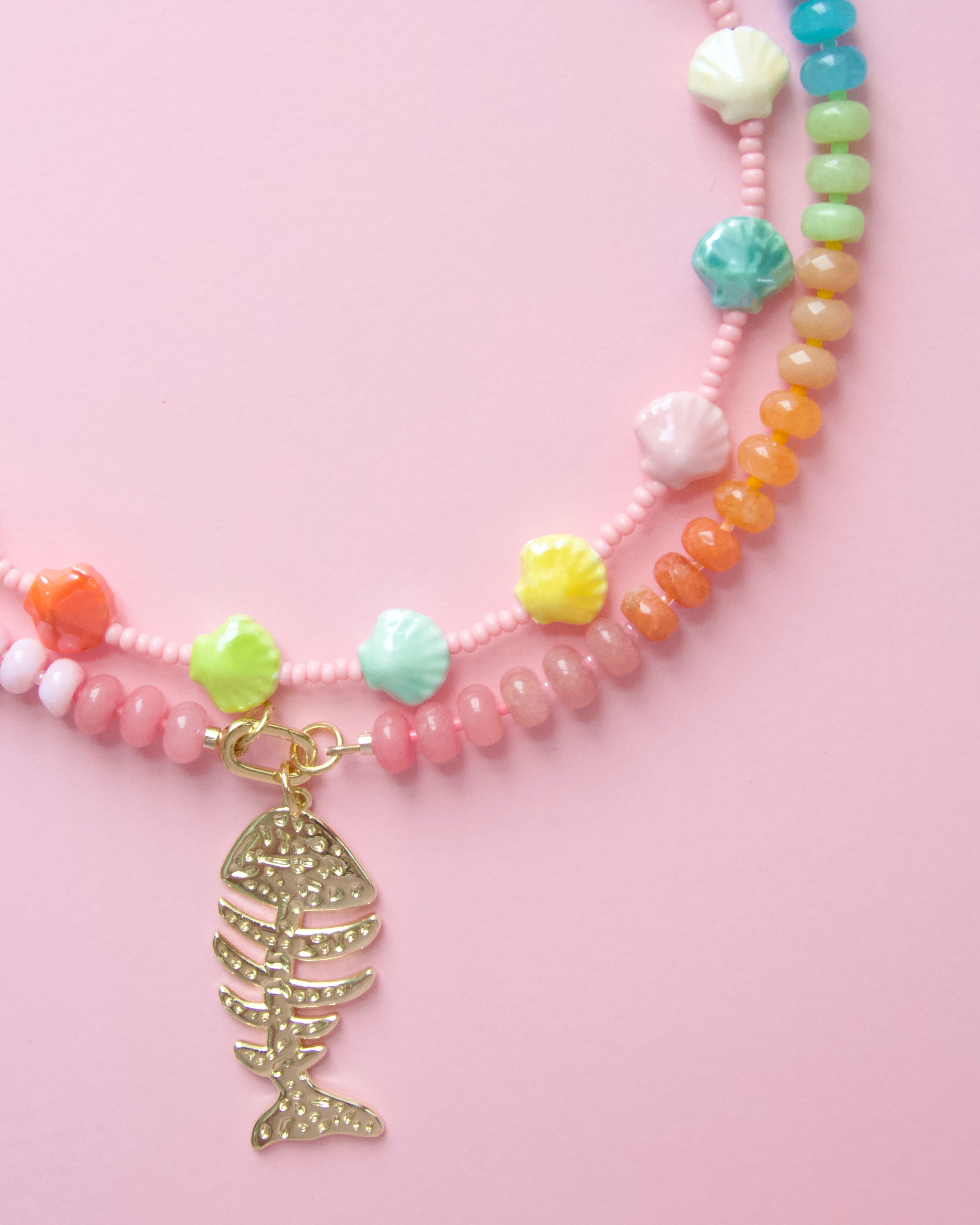 Sunset Rainbow Candy Gem Necklace