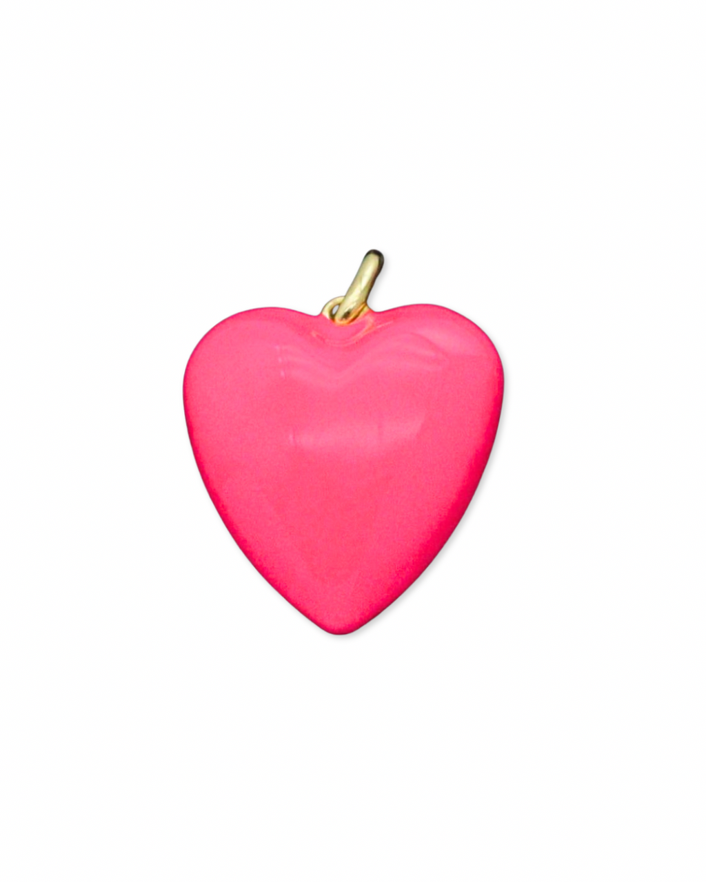 Medium Enamel Heart Charm - Hibiscus
