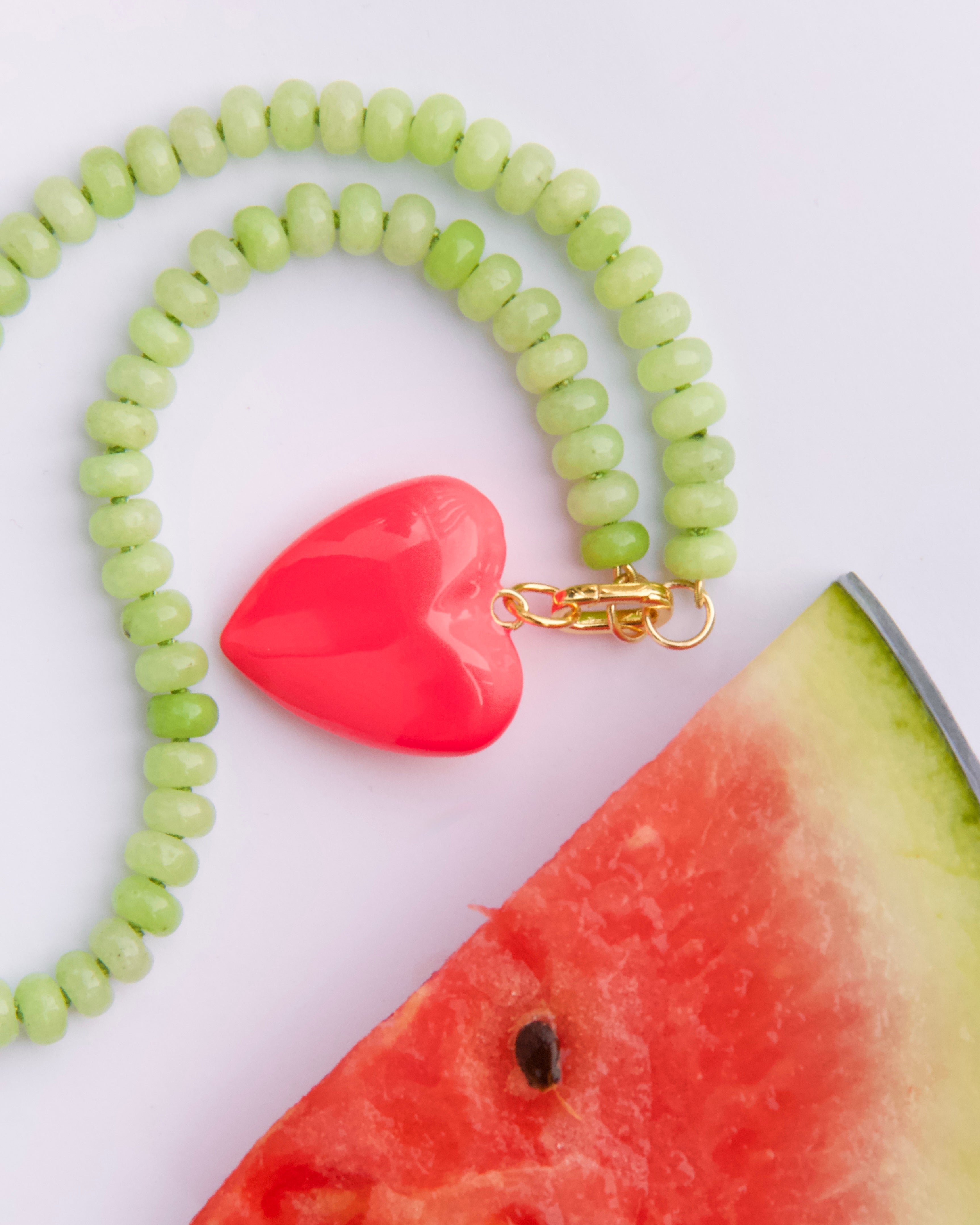 Medium Enamel Heart Charm - Hibiscus – WHIMJOY