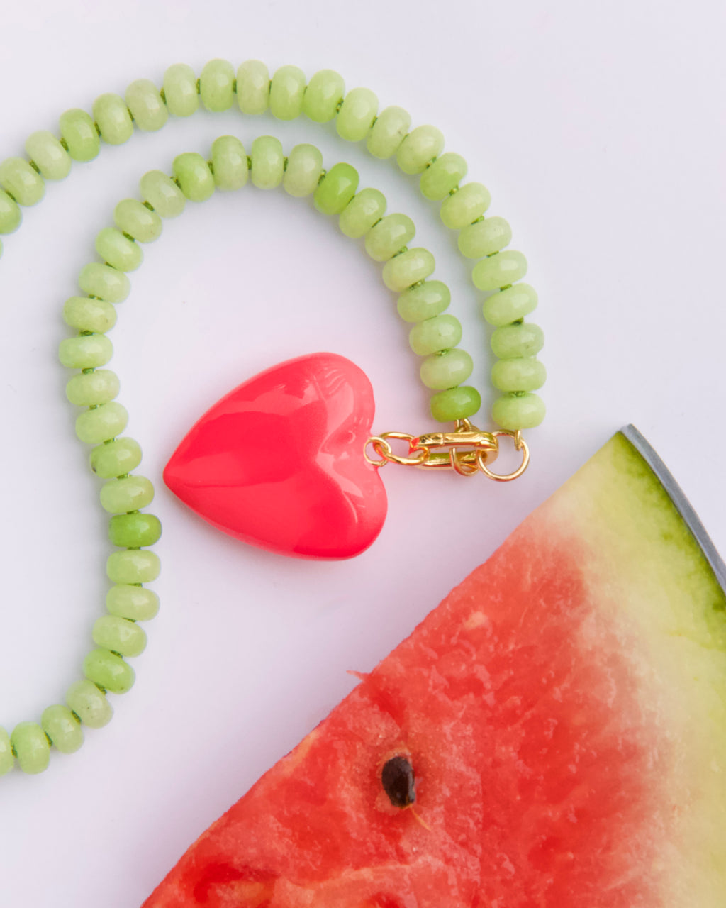 Melon Green Candy Gem Necklace
