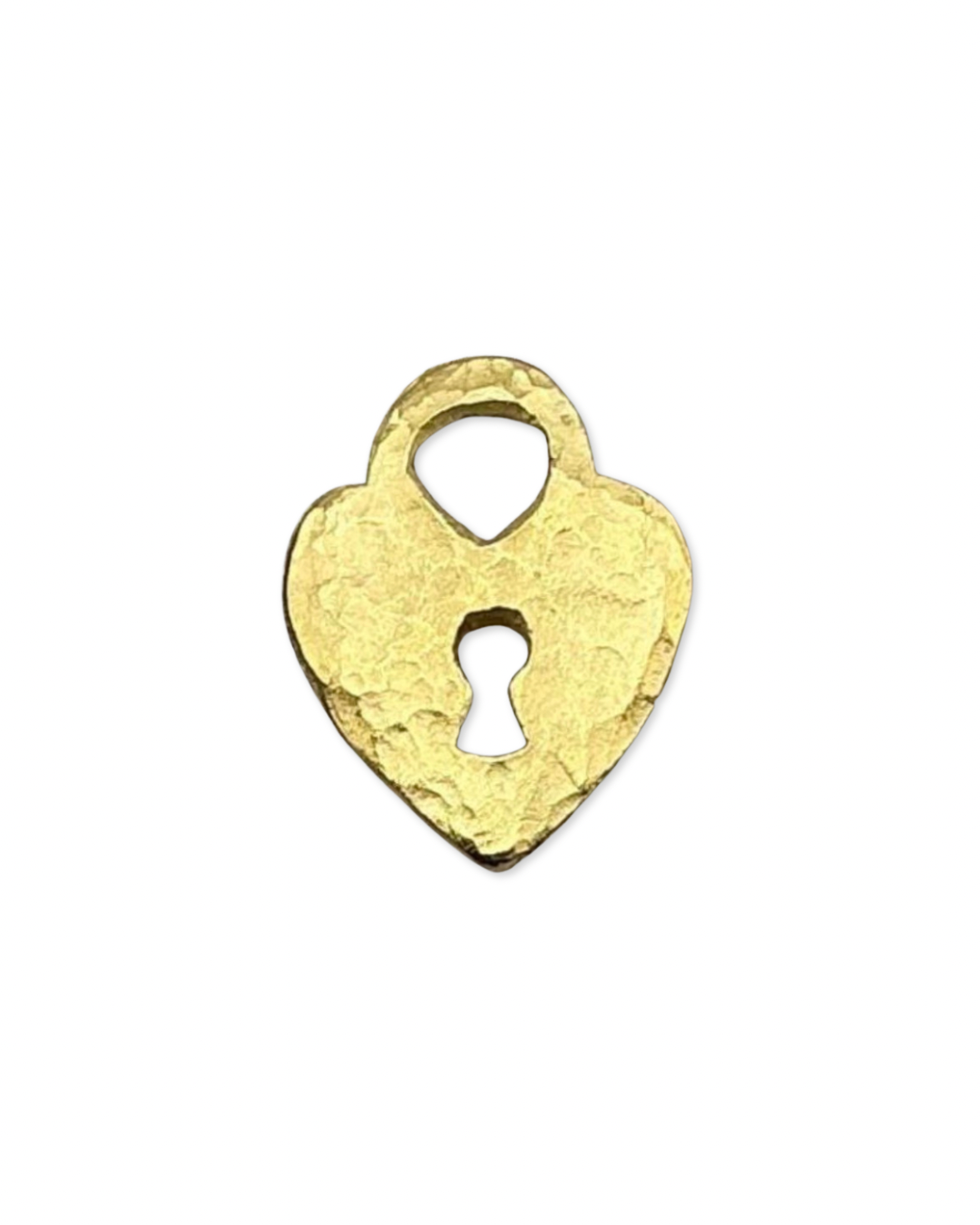 Large Hammered Padlock Charm - Satin Finish