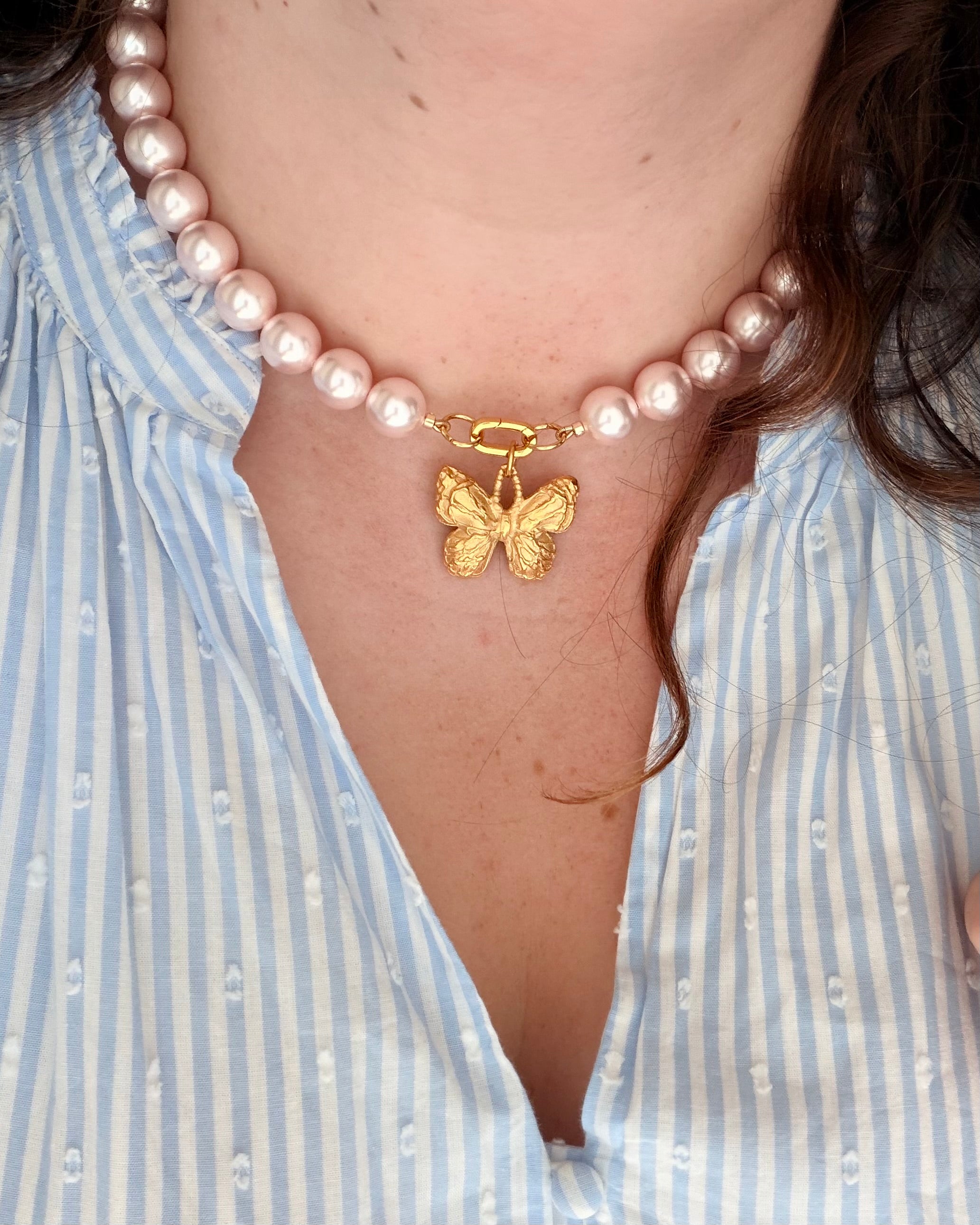 Soft Pink Jumbo Pearl Necklace