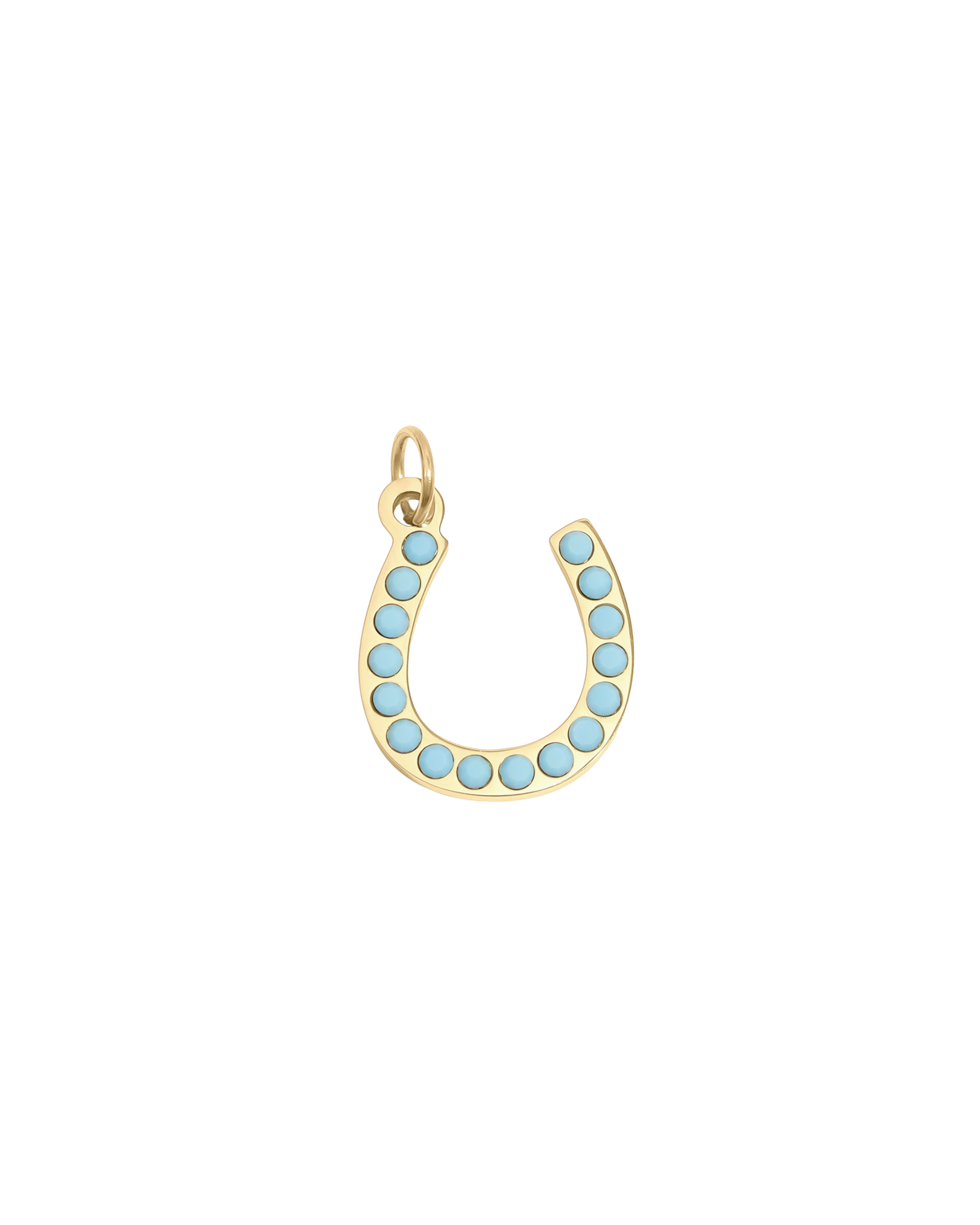Petite Turquoise Horseshoe Charm