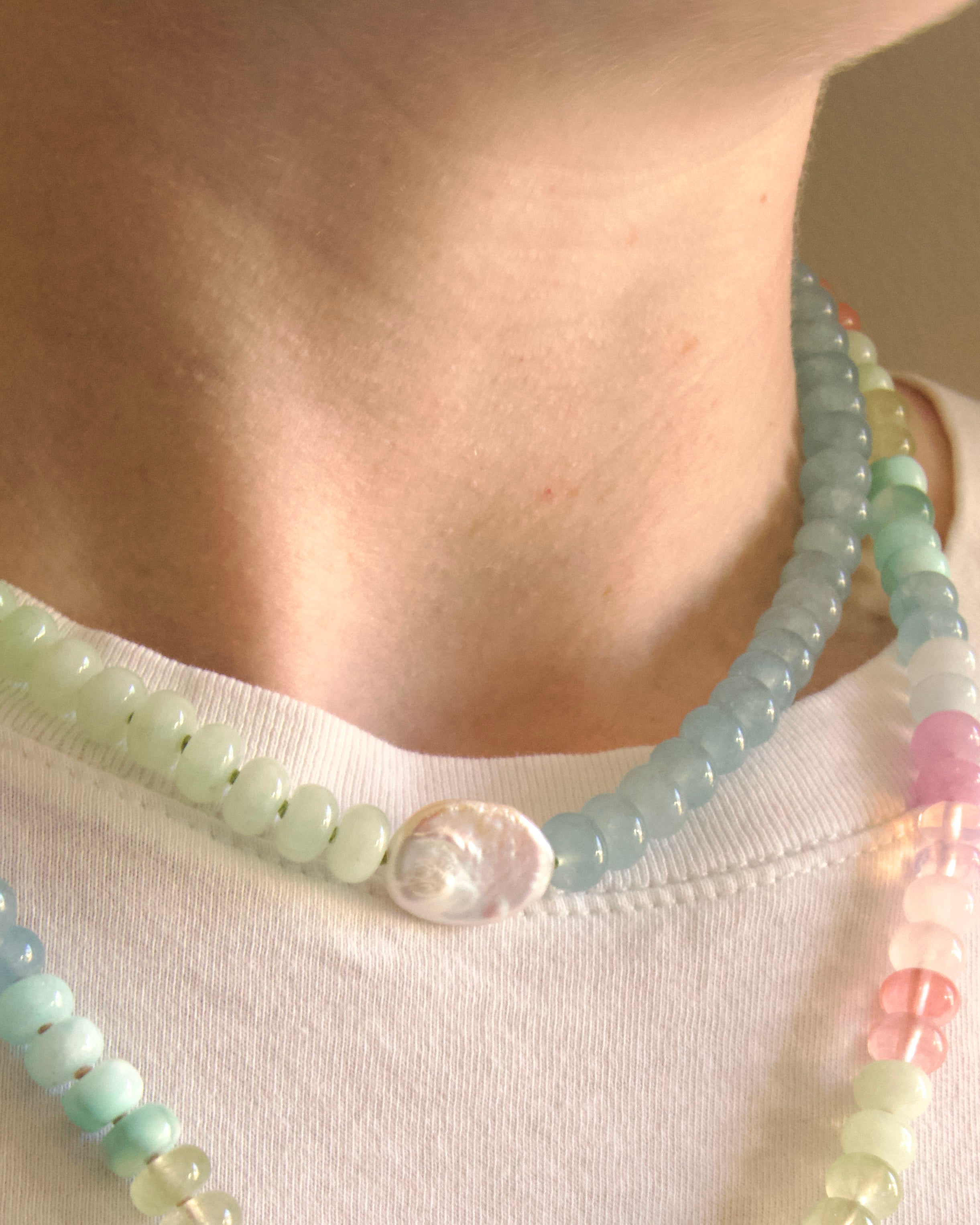 Two Tone Luxe Candy Gem Necklace