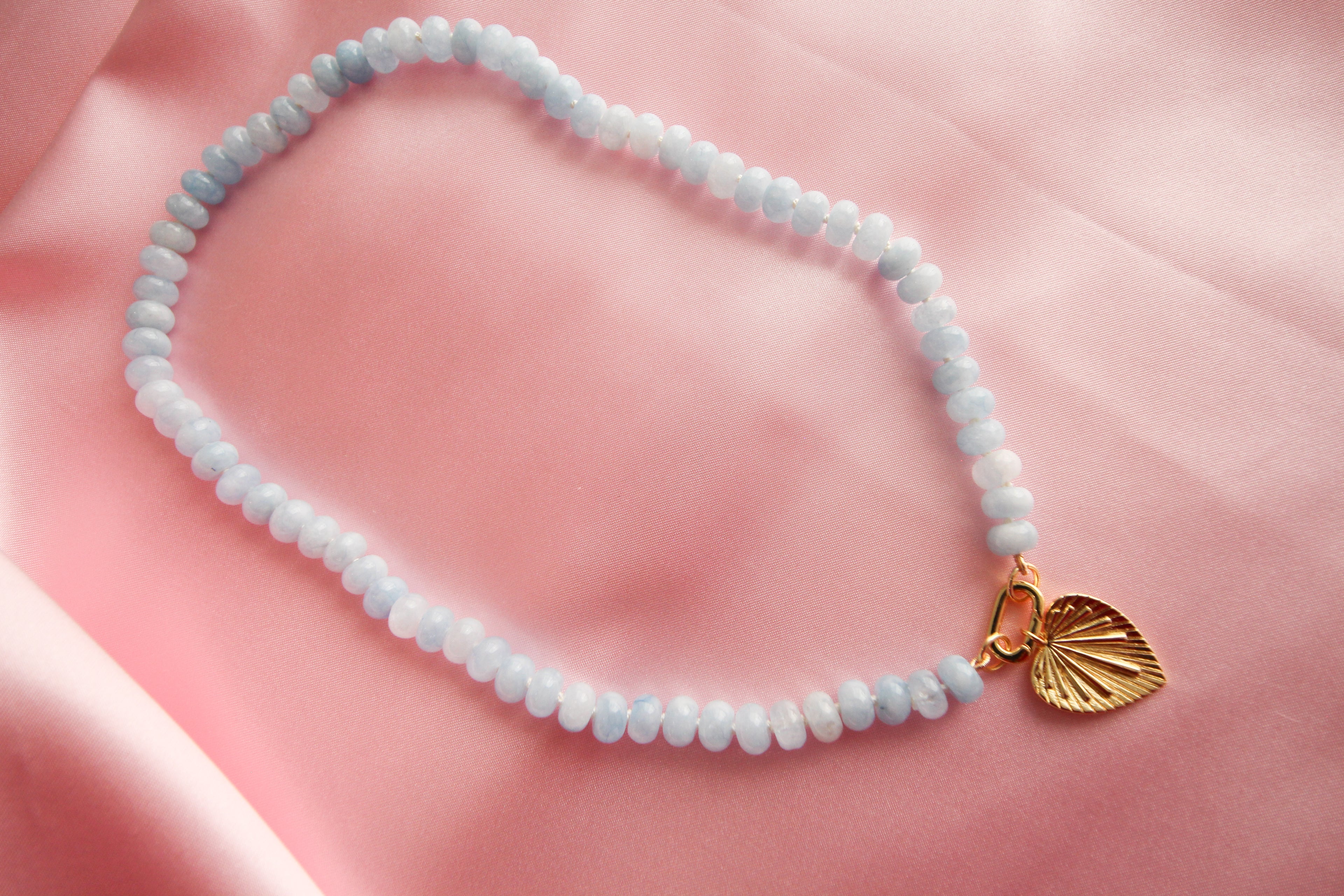 Light Blue Fancy Candy Gem Necklace - 18"