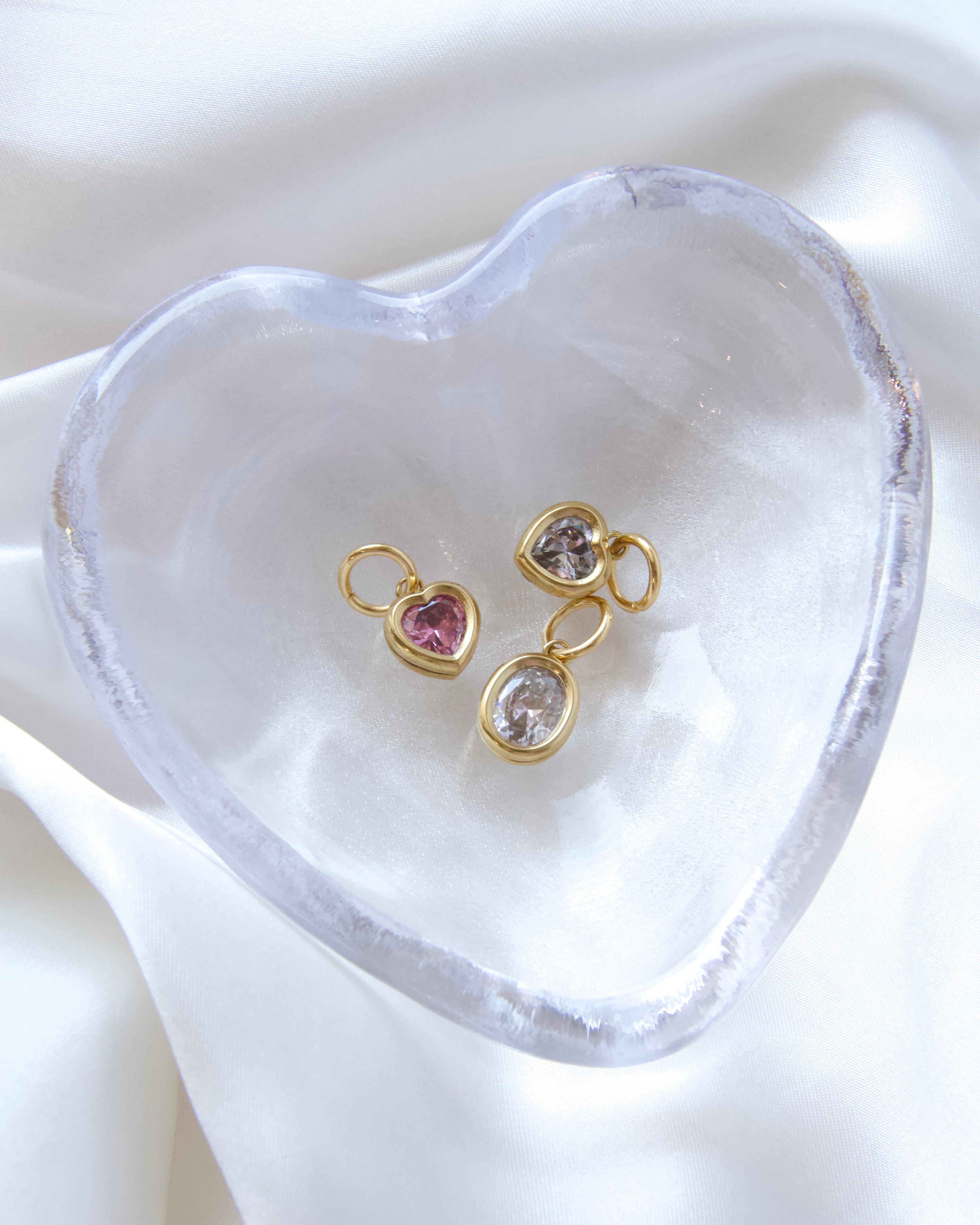 Clear Oval Gem Bezel Charm