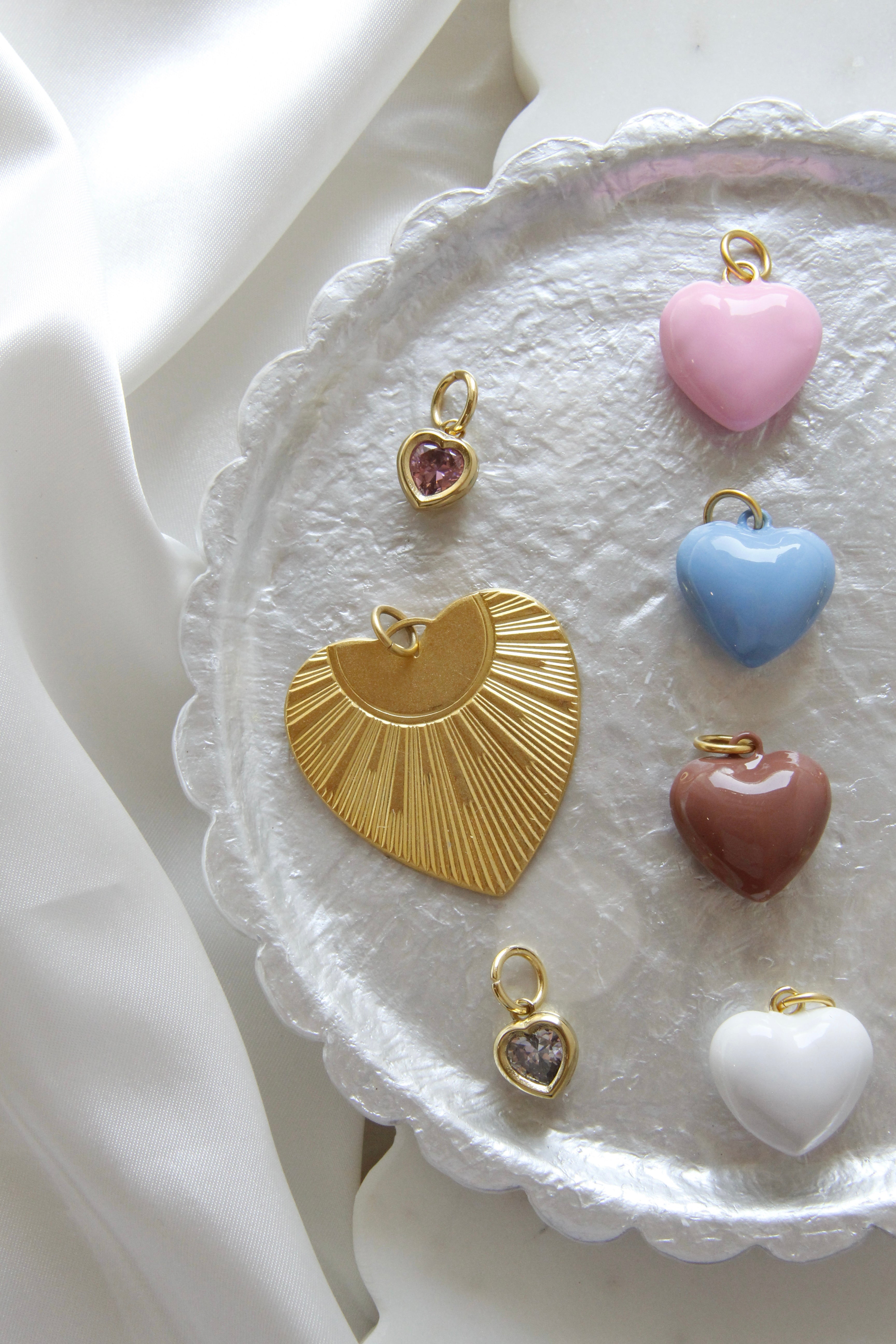 Mocha Enamel Heart Charm