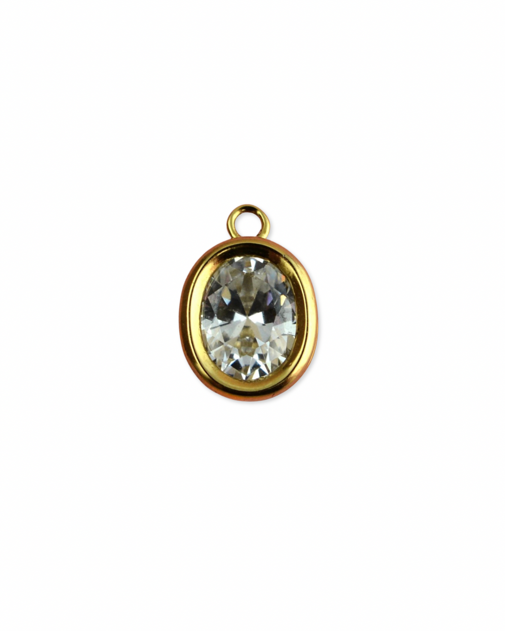 Clear Oval Gem Bezel Charm