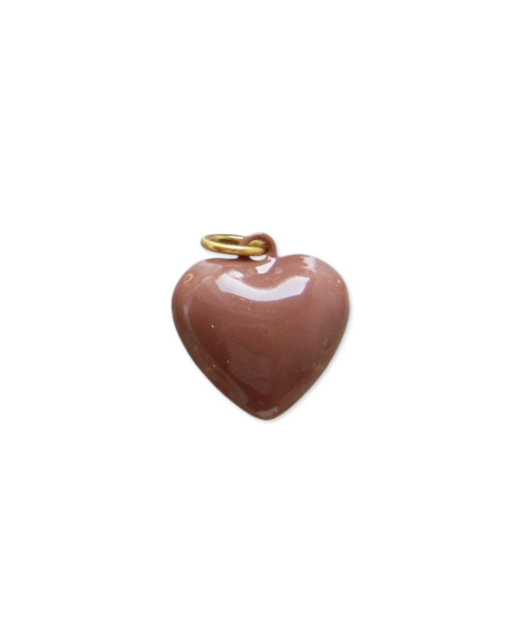 Mocha Enamel Heart Charm