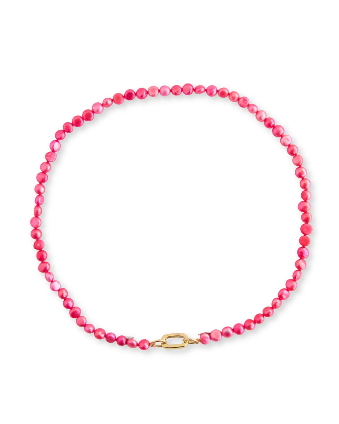 Bright Pink Freshwater Pearl Necklace